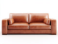 Canapé droit-cuir synthétique-204x91x84 cm-Marron-style contemporain