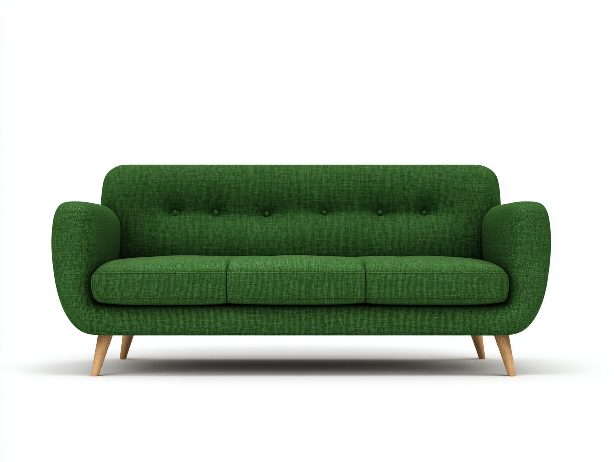 Canapé droit - tissu - 205x86x78 cm - vert - design moderne