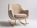 Fauteuil à bascule - Tissu bouclé-Métal - 78x86x92 cm - Beige - Moderne