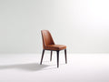 Chaise de salle à manger-similicuir-bois-47x55x88 cm-cognac-marron foncé-style moderne