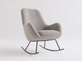 Fauteuil à bascule - Tissu-Métal - 82x86x93 cm - Gris-Noir - Moderne