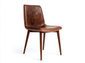 Chaise de salle à manger-similicuir-bois-48x56x87 cm-marron-style vintage