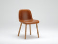 Chaise de salle à manger-similicuir-bois-48x55x83 cm-cognac-bois naturel-style moderne