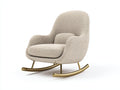 Fauteuil à bascule - Tissu bouclé-Métal - 82x84x90 cm - Beige - Moderne