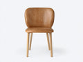 Chaise de salle à manger-similicuir-bois-47x55x81 cm-cognac-bois naturel-style rétro