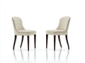 Chaise de salle à manger-similicuir-bois-49x56x90 cm-ivoire-marron foncé-style classique