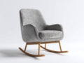 Fauteuil à bascule - Tissu-Bois - 81x85x93 cm - Gris-Marron - Moderne