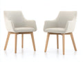 Chaise de salle à manger-tissu-bois-61x59x82 cm-beige-bois naturel-style scandinave