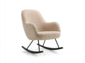 Fauteuil à bascule - Tissu bouclé-Métal - 80x87x92 cm - Beige-Noir - Moderne