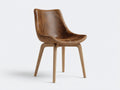Chaise de salle à manger-similicuir-bois-54x57x82 cm-marron-bois naturel-style moderne