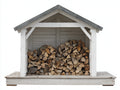 Abri à bûches - Bois-Bitume - 165x82x150 cm - Blanc-Gris - Style rustique