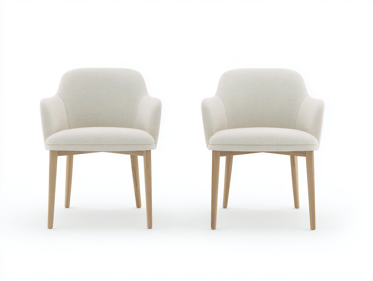 Chaise de salle à manger-tissu-bois-60x58x80 cm-beige-bois naturel-style scandinave