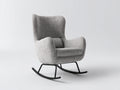 Fauteuil à bascule - Tissu bouclé-Métal - 80x86x97 cm - Gris-Noir - Moderne