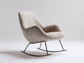 Fauteuil à bascule - Tissu bouclé-Métal - 85x88x95 cm - Beige-Noir - Moderne