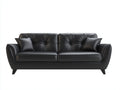 Canapé droit - cuir - 224x91x80 cm - noir - design moderne