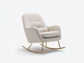 Fauteuil à bascule - Tissu-Métal - 80x87x94 cm - Beige - Moderne