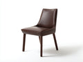 Chaise de salle à manger-similicuir-bois-50x58x88 cm-marron foncé-style moderne