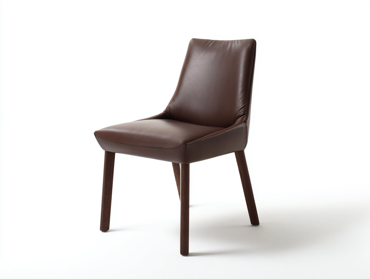 Chaise de salle à manger-similicuir-bois-50x58x88 cm-marron foncé-style moderne