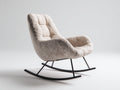 Fauteuil à bascule - Tissu bouclé-Métal - 79x91x98 cm - Beige-Noir - Moderne