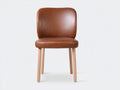 Chaise de salle à manger-similicuir-bois-47x54x82 cm-marron-bois naturel-style rétro