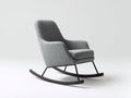Fauteuil à bascule - Tissu-Métal - 84x88x95 cm - Gris-Noir - Moderne