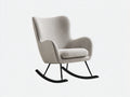 Fauteuil à bascule - Tissu bouclé-Métal - 78x85x92 cm - Gris-Noir - Moderne