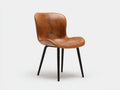 Chaise de salle à manger-similicuir-bois-50x56x83 cm-cognac-marron foncé-style vintage